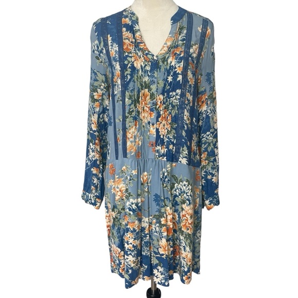 Anthropologie Tiny Gaina Printed Shift Half Button Dress Small - Picture 2 of 9